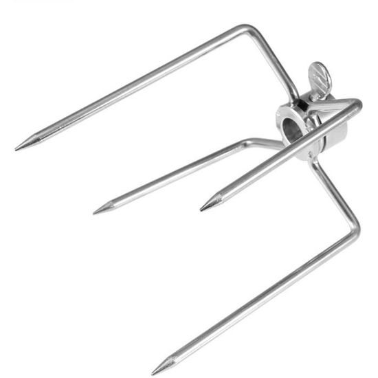 Lot De 2 Fourchettes à Rôtissoire En Acier Inoxydable Pour BBQ - Accessoire Barbecue Poulet Au Charbon De Bois