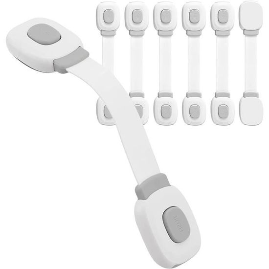 12 Blocs Porte Sécurité Enfant - Verrous Adhésifs Pour Placards, Réfrigérateur, Tiroirs - Sans Perçage - 6