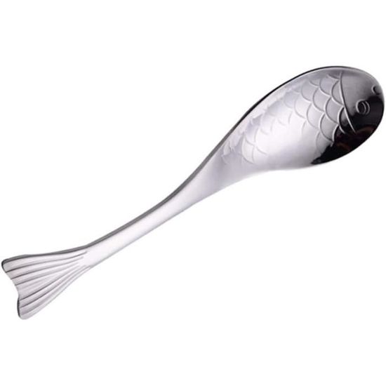 Cuillère à soupe en acier inoxydable en forme de poisson mignon, couverts de qualité alimentaire pour desserts de crème glacée, cuillère sirène créative, vaisselle de cuisine  15