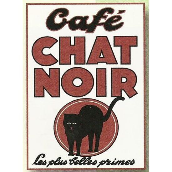 Plaque Murale Vintage Chat Noir - Aluminium 30x20 Cm - Décoration Maison, Cuisine, Bar - 14