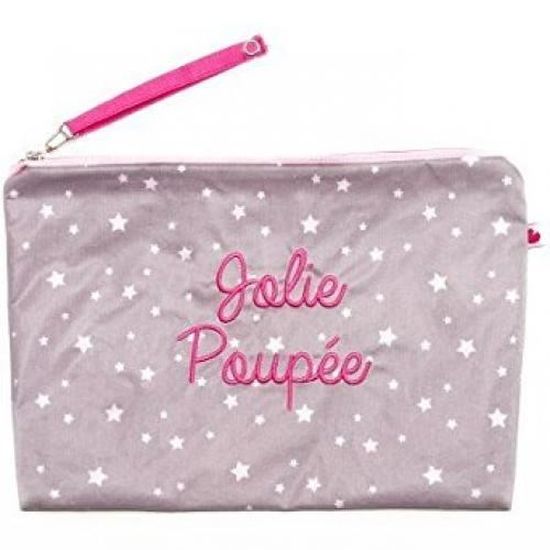 Pochette Bebe Brodee Jolie Poupee Gris Cdiscount Puericulture Eveil Bebe