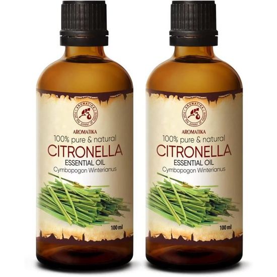 Huile Essentielle de Citronnelle 200ml - 100% Pure et Naturelle Huile ...