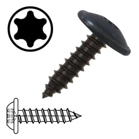 Vis à Tôle Acier Inox Torx Sécurité – #8 X 3/4″, Lot De 25, Inviolables