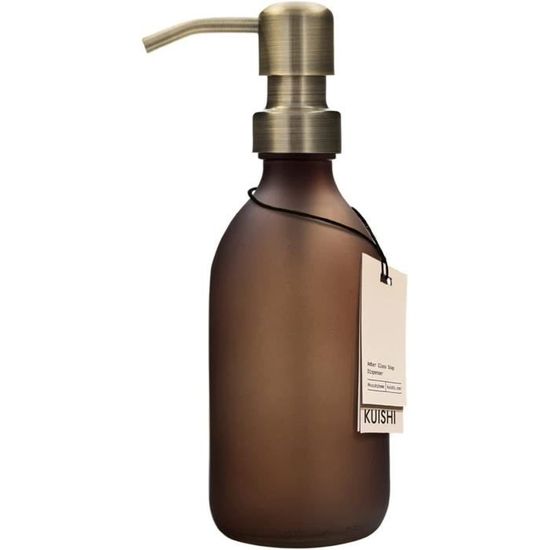 Distributeur de savon en verre Ambre, marron