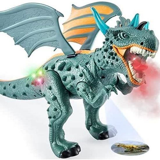 DeAO Dinosaure Télécommandé Pouvant Marcher, Rugir, Cracher Du Feu Et