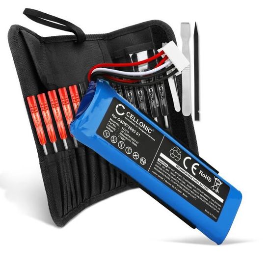 CELLONIC, Speaker Battery Compatible With JBL Flip 4, Flip 4 Special Edition (3000mAh, 3.7V) + Tool-kit Ersatzakku GSP872693 01