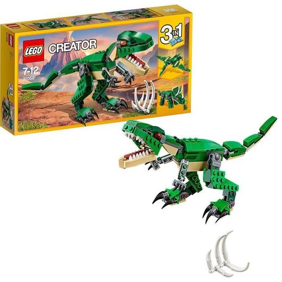 LEGO® Creator 3-en-1 31058 Le Dinosaure Féroce, Jouet de Construction, Figurine Dinosaures