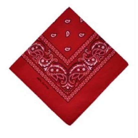 LOT DE 5 BANDANAS 100 COTON ROUGE AVEC MOTIF FLEURI 55 X 55 CM