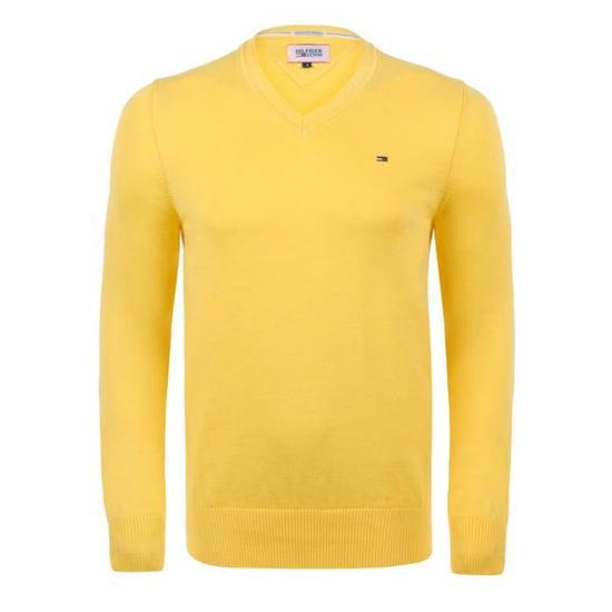 Tommy Hilfiger Homme Pull Jaune Col V Jaune Cdiscount Pr t
