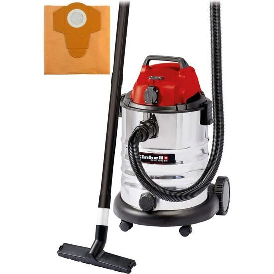 Einhell Aspirateur Eaux Et Poussières TC-VC 1930 SA 1500W - Cuve 30L Inox Avec Accessoires Et Prise Synchro