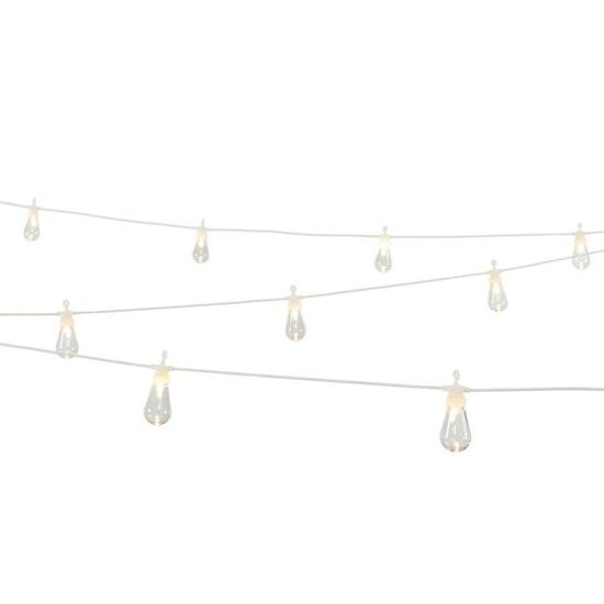 Guirlande lumineuse guinguette RUBEN - PVC - 20 ampoules - blanc - 14,5m de longueur