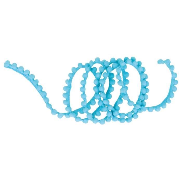 Ruban pompons 1m Bleu - Artémio