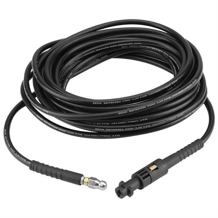 MILLION 15m Tuyau Déboucheur Flexible Embout pour Nettoyeur Haute Pression Noir Débouche