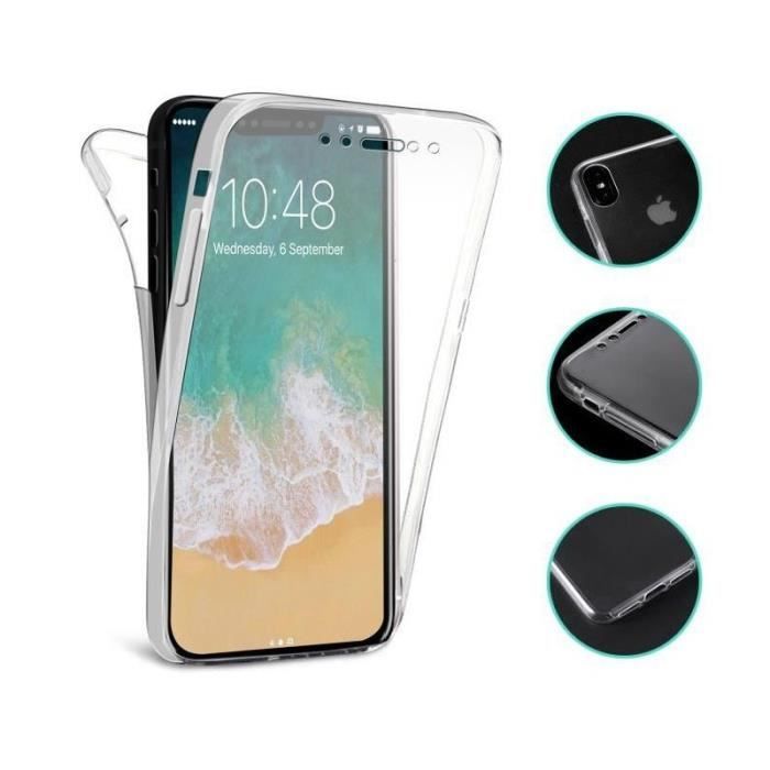 Coque silicone intégrale avant arrière pour Iphone X