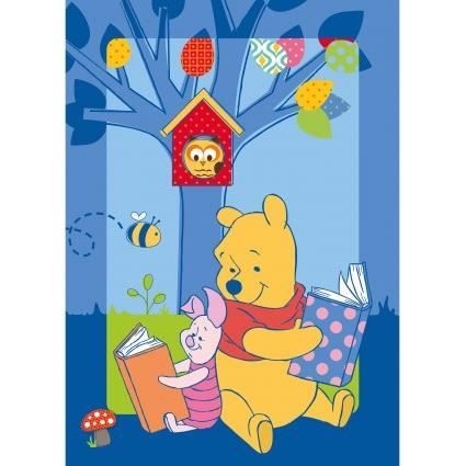 WINNIE L'OURSON STORY Bleu 95x133, par Winnie, Tapis pour enfant
