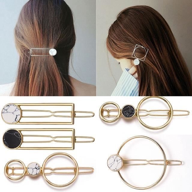 bandeau - serre-tête -Pinces à cheveux en métal de mode pour les femmes fissure pierre géométrie cercl...- Modèle: 6 - MIZBFSC02297