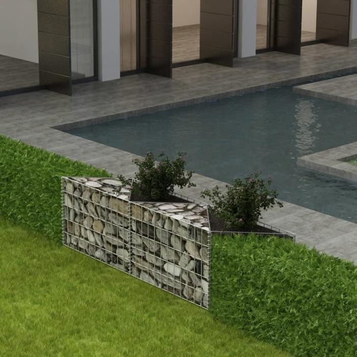 ����6673Luxueux Magnifique- Panier de gabion - Mur en Gabion Lit surélevé à gabion Jardinière Gabion à Pierre Déco Jardin Cage Acier