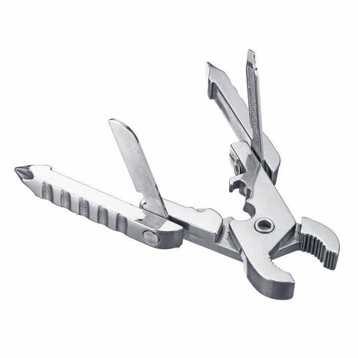 NEUFU 10 en 1 Pinces Pliant Extérieur EDC Outil de Poche Multifonctionnel Portable Tournevis Porte-clés Couteau Combinaison