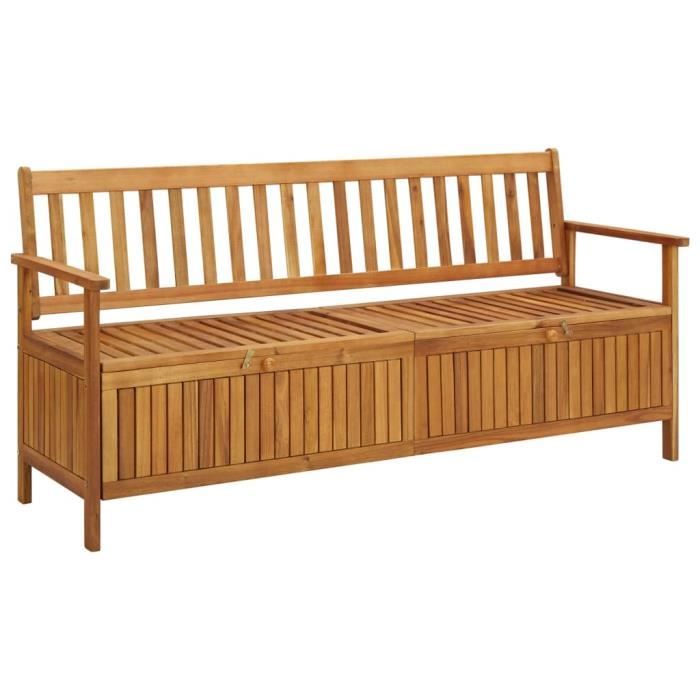 Banc de rangement de jardin - Coffre de rangement Banc de jardin - Malle de rangement 170 cm Bois d'acacia solide Super *682796