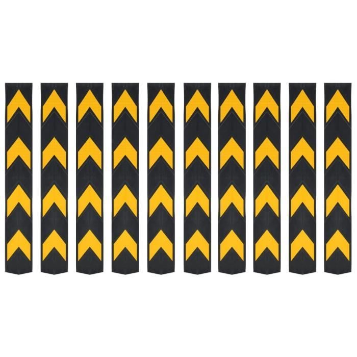 vidaXL Cornière de protection réfléchissante 10 pcs Caoutchouc 80 cm