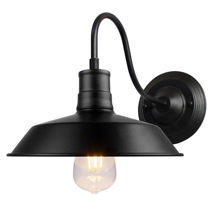 Fusion Applique Murale Noir Lampe en Métal Industrielle