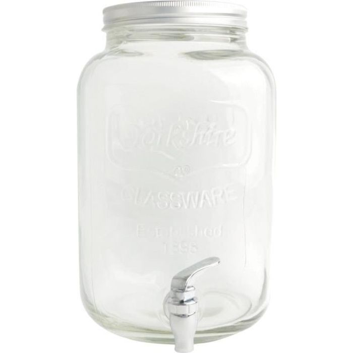 Distributeur avec robinet en verre et couvercle