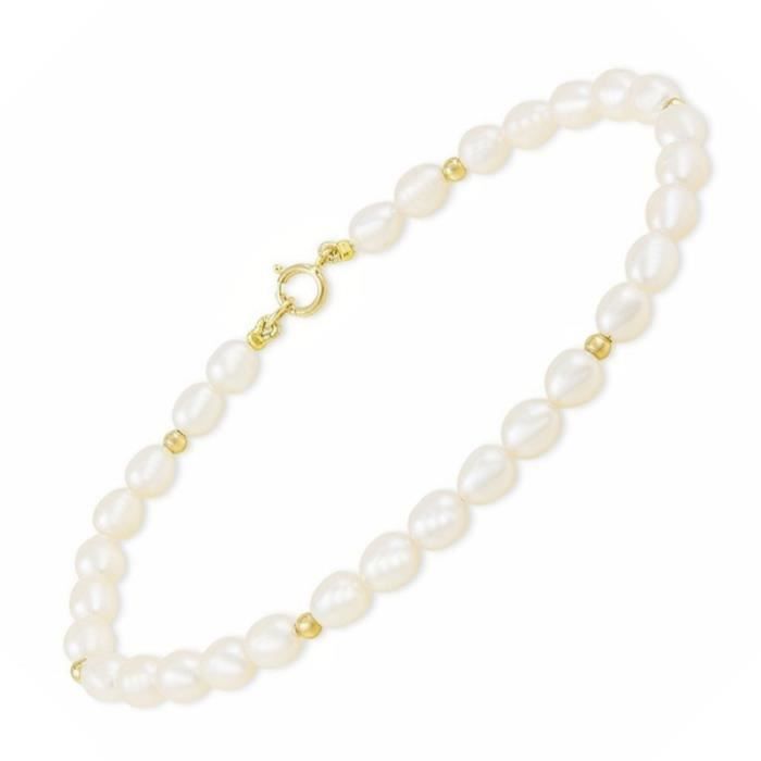 Bracelet Or et Perles - Femme