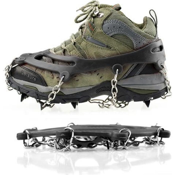 1 Paire de Crampon 8 Dents Neige Glace Chaussure Antidérapant Résistant Élastique Escalade Alpinisme
