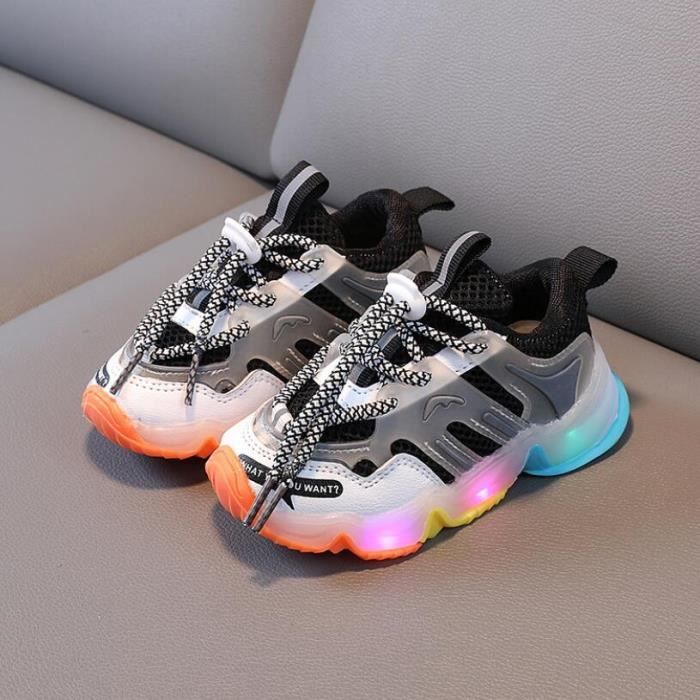 Chaussures de Sport lumineuses pour enfants, baskets de course, pour Garçonss et filles, avec lumières clignotantes, nouvelle colle