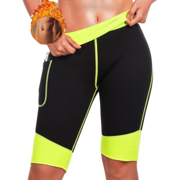 Femme Minceur Legging de Sudation de Sport Pantalon Fitness Pantacourt Yoga Short Sauna d'Entraînement