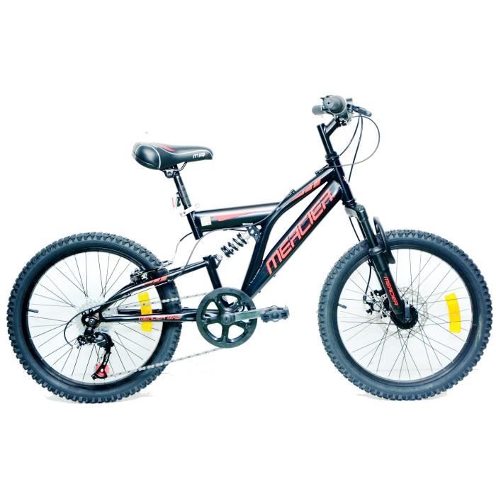 MERCIER Vélo VTT tout suspendu 20- - Frein disque - 6 vitesses - Enfant 7/9 ans