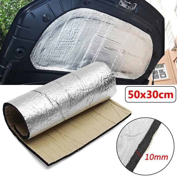 NEUFU 1x 10mm Tapis d'insonorisation Isolation Acoustique de Fibre de Verre Pr Voiture Van 50x30cm