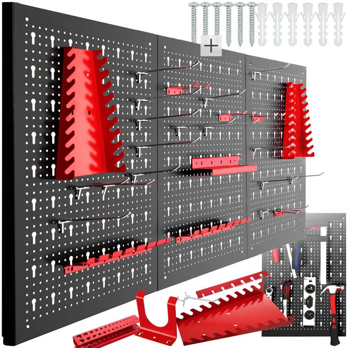 TECTAKE Panneau mural pour rangement d'outils