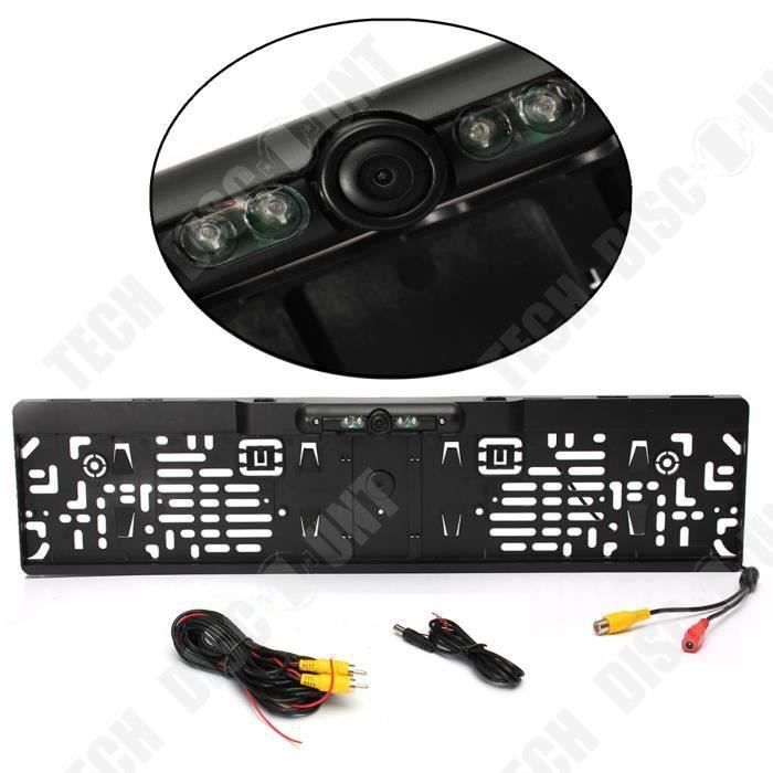 TD® Kit de Camera de Recul Angle 170° HD- Caméra pour plaque d'immatriculation Vue marche arrière voiture cadre de plaque européenne