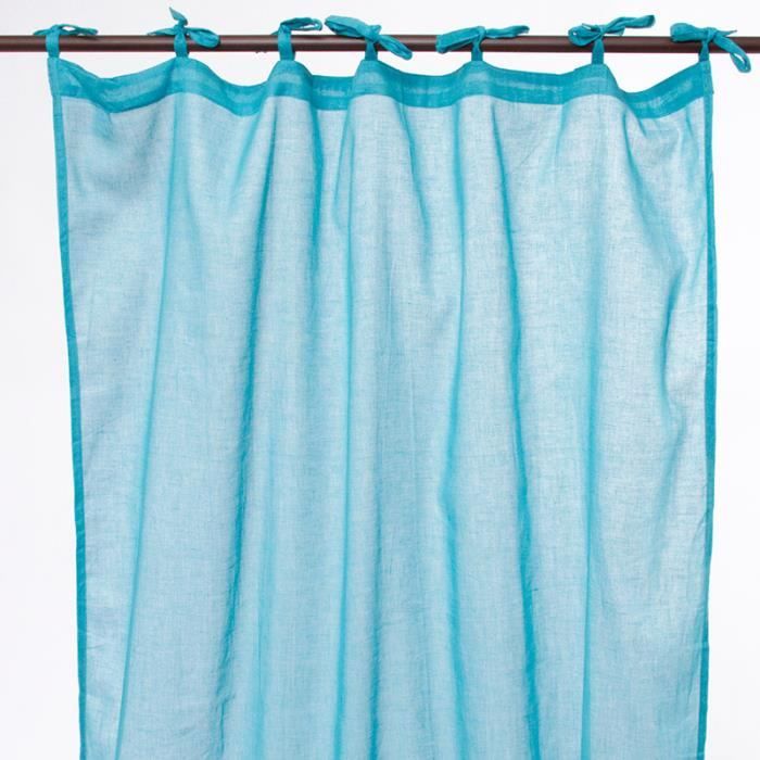 Rideau ROMANTICA à lacets (110x250cm) Turquoise