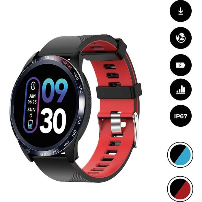 Montre Connectée Smartwatch Homme Femme de fitness connecté, avec écran couleur et fonctions de suivi d'activité, de la fréquence ca