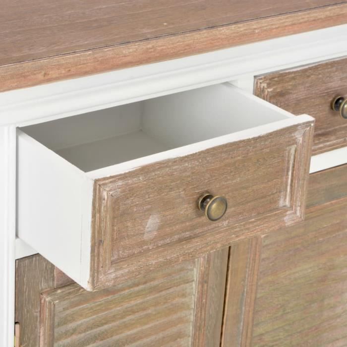 LIS Buffet Blanc 60 x 30 x 80 cm Bois massif