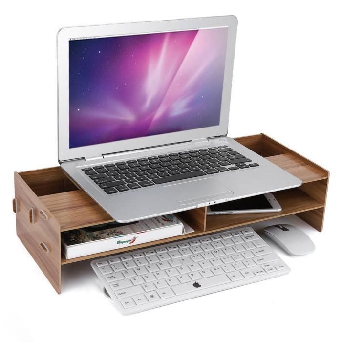 VINGVO support pour ordinateur portable Support de moniteur Support de rangement pour ordinateur de bureau pour ordinateur portable