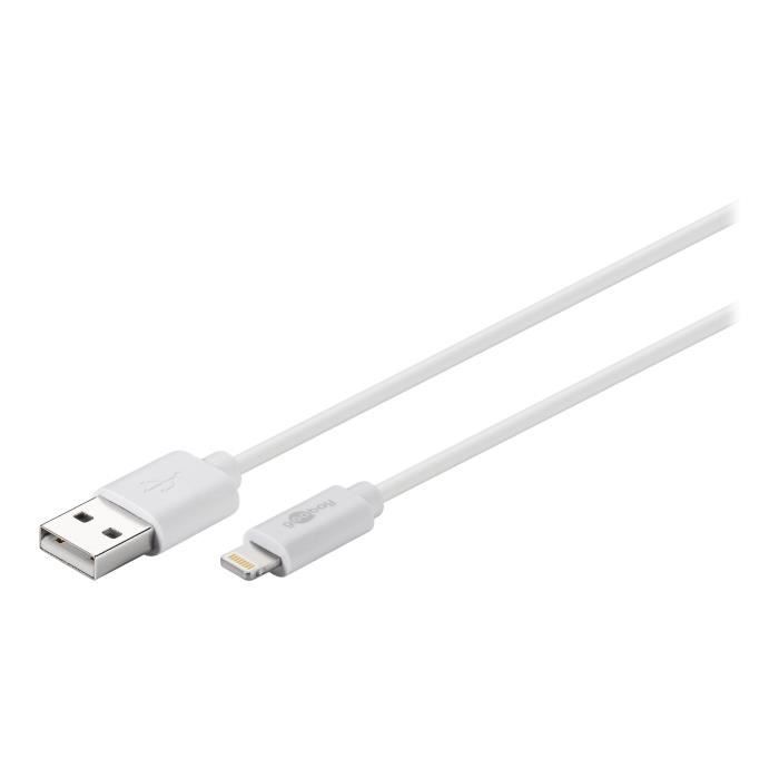 goobay Câble Lightning Lightning (M) pour USB (M) 50 cm blanc pour Apple iPad-iPhone-iPod (Lightning)