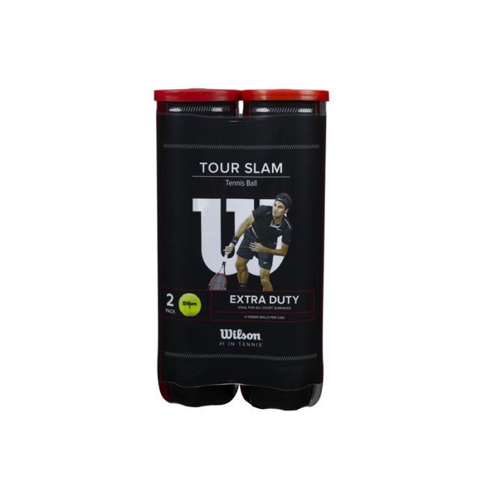Tube 4 balles Wilson tour slam - jaune fluo - TU