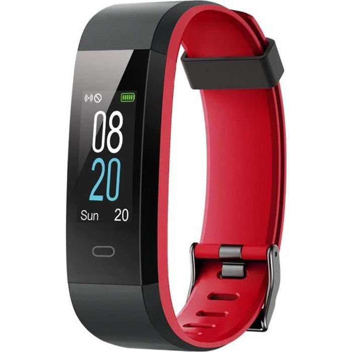 Willful Montre Connectée Bracelet Connecté Femmes Homme Tracker d'Activité - Rouge
