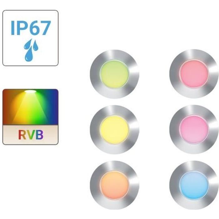 Lot de 6 Spots 12V RVB + Blanc