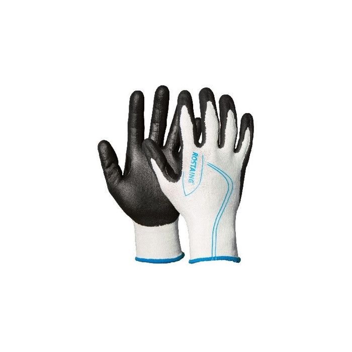 Gants De Manutention OBRA Coton + Nitrile – Taille 9, Lot De 12, Antidérapants