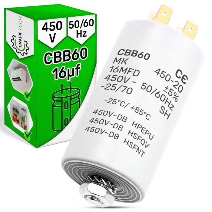 Condensateur Démarrage 20µF 450V CBB60 - ONIX TECH
