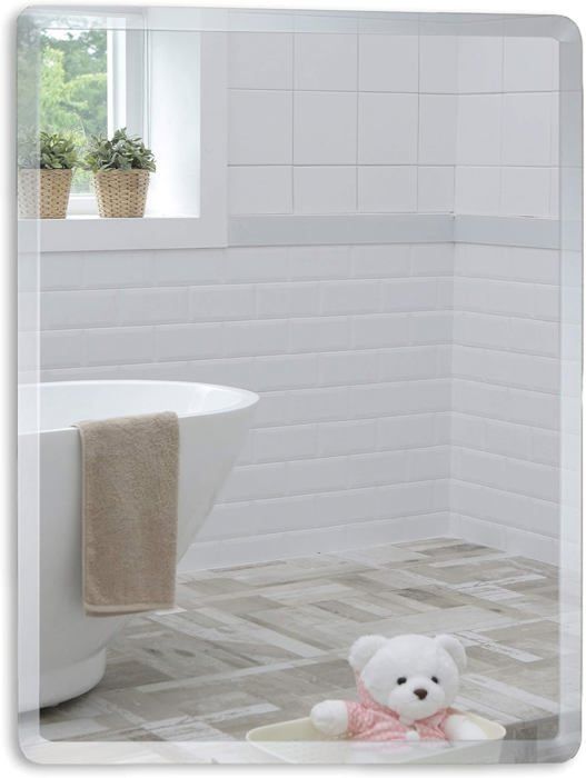 Miroir Mural de Salle de Bain Simple élégant rectangulaire - Fixation Murale (35cm x 45cm)