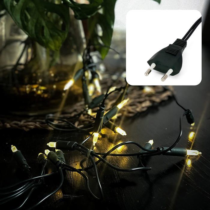 Guirlande lumineuse interieure Hellum - 577655 - Guirlande lumineuse avec 10 bougies LED Vert 435 m Cable 2 x 15 m