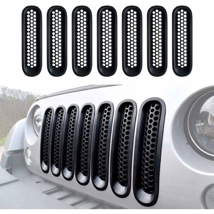 Kit Insert Grille Maille Noire KATUR Pour Jeep Wrangler JK - 7 Pièces | Protection Et Style