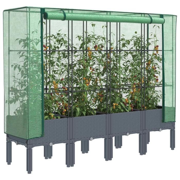 vidaXL Jardinière surélevée Aspect rotin - vue 1