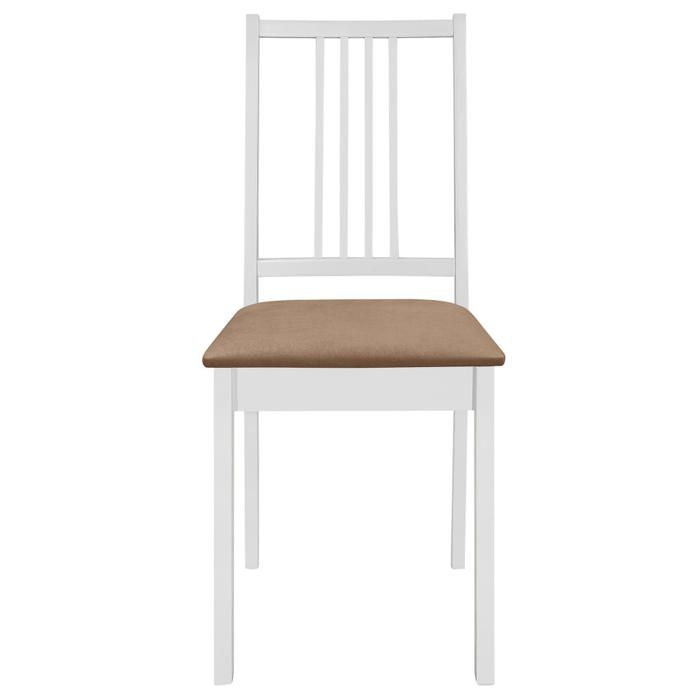 Lot de 2 Chaises à manger Chaise de cuisine Vidaxl avec coussins blanc bois solide C59