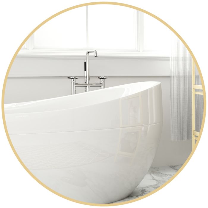 Miroir salle de bain - HOMCOM - diamètre 70 cm - cadre en métal - mural - facile à installer - pour chambre salon entrée - or